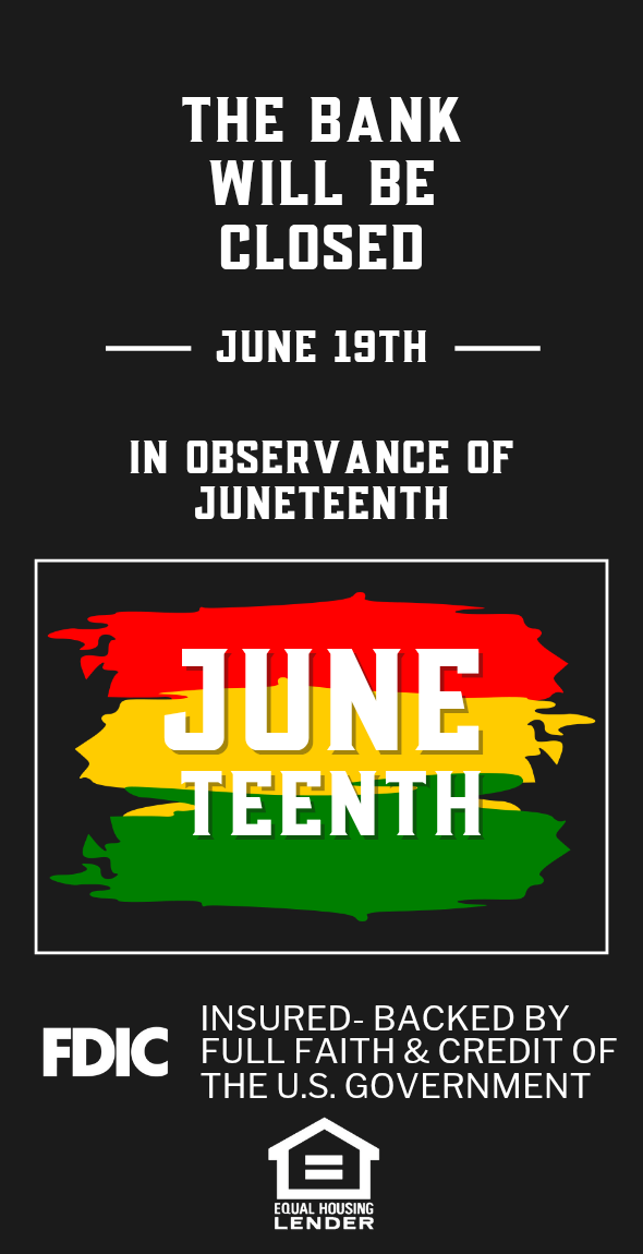Closed for Juneteenth, June 19th